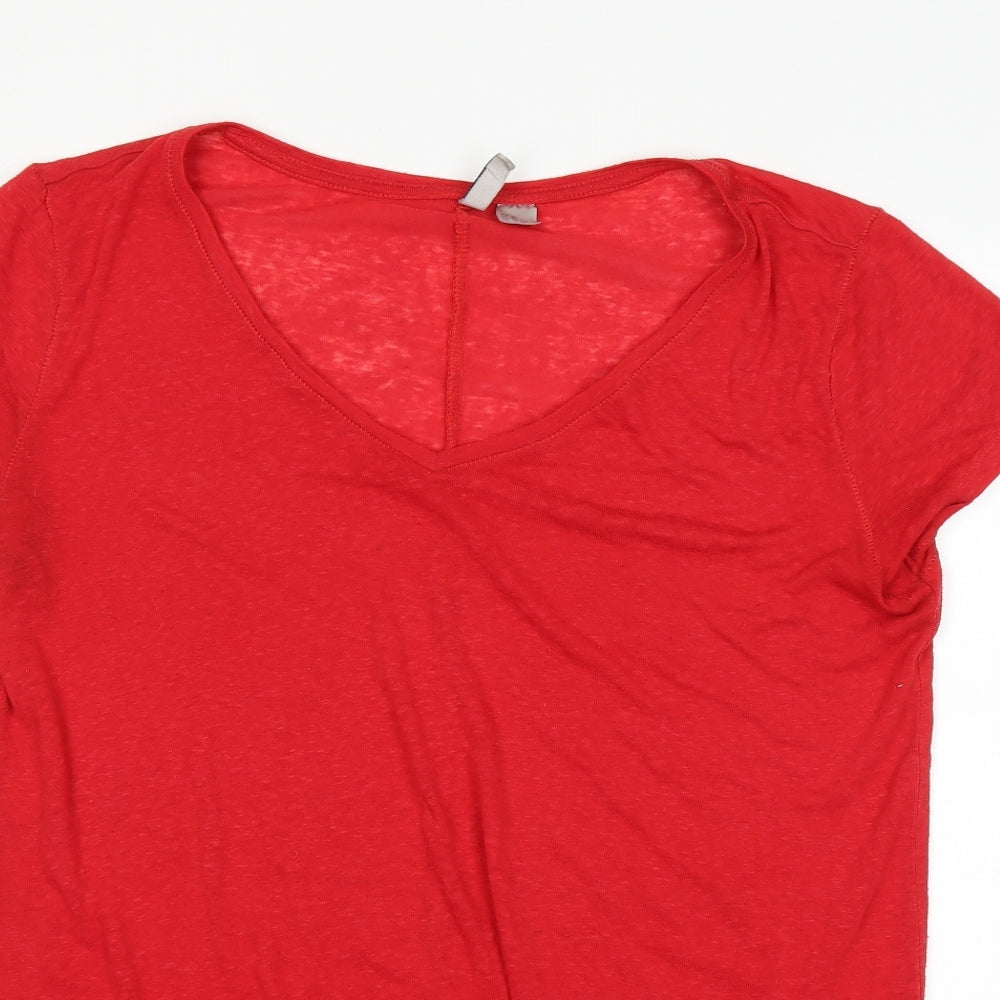 H&M Womens Red   Basic T-Shirt Size M