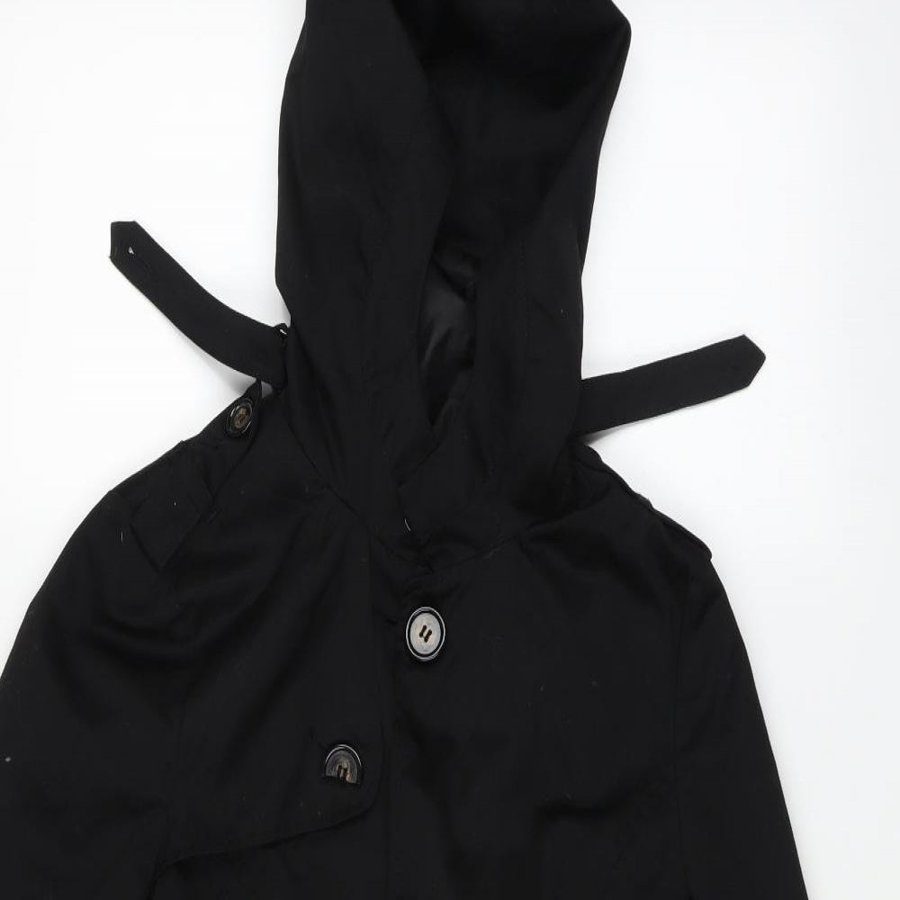 H&M Womens Black   Overcoat Coat Size S