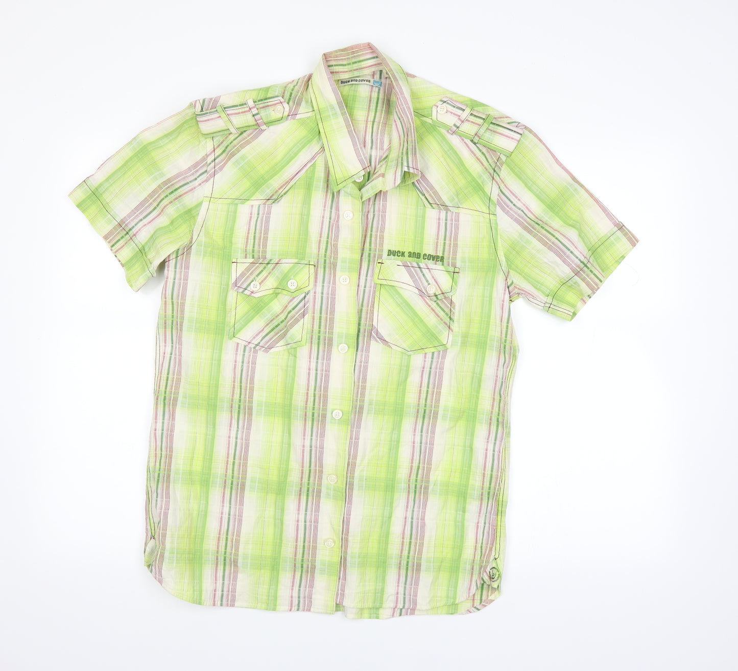 Duck and Cover Mens Green    Dress Shirt Size L