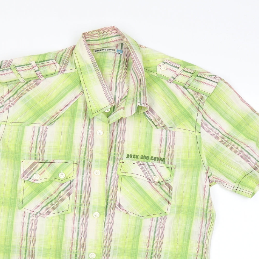 Duck and Cover Mens Green    Dress Shirt Size L