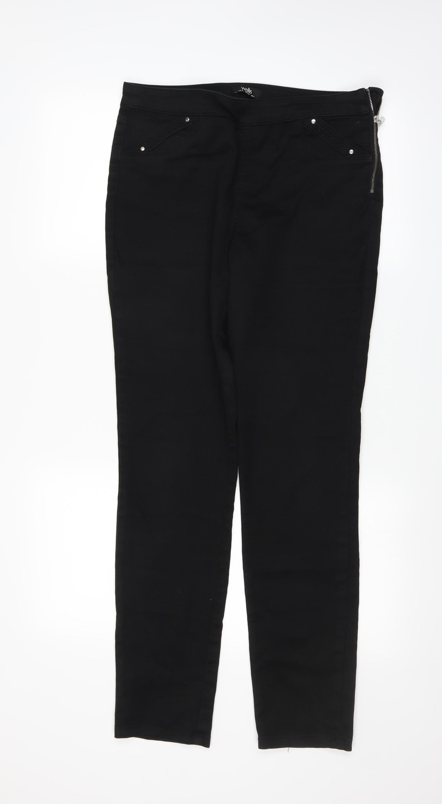 Wallis Womens Black   Straight Jeans Size 12 L29 in