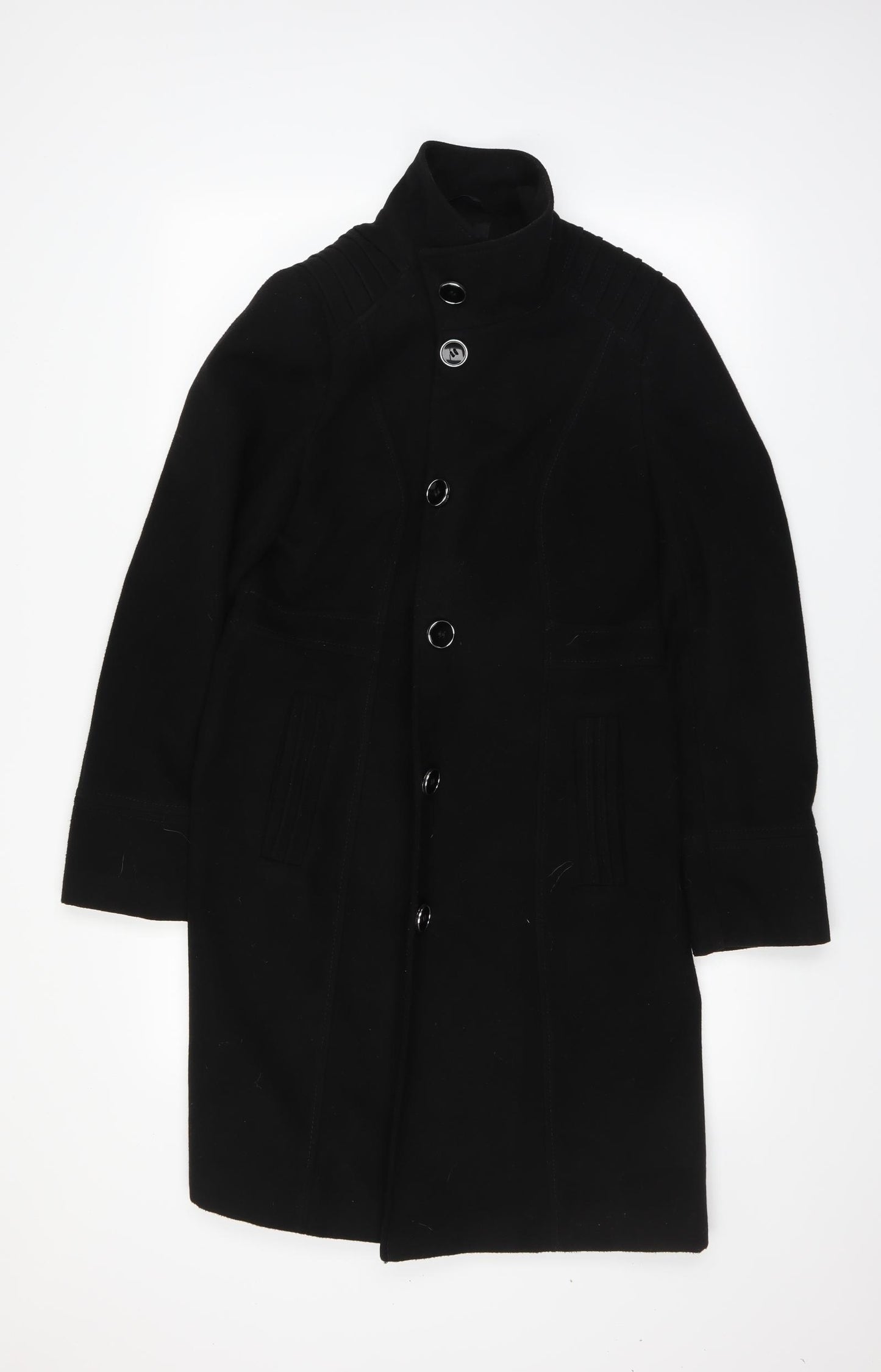 Wallis Womens Black   Overcoat Coat Size 10