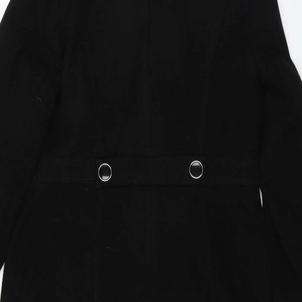 Wallis Womens Black   Overcoat Coat Size 10