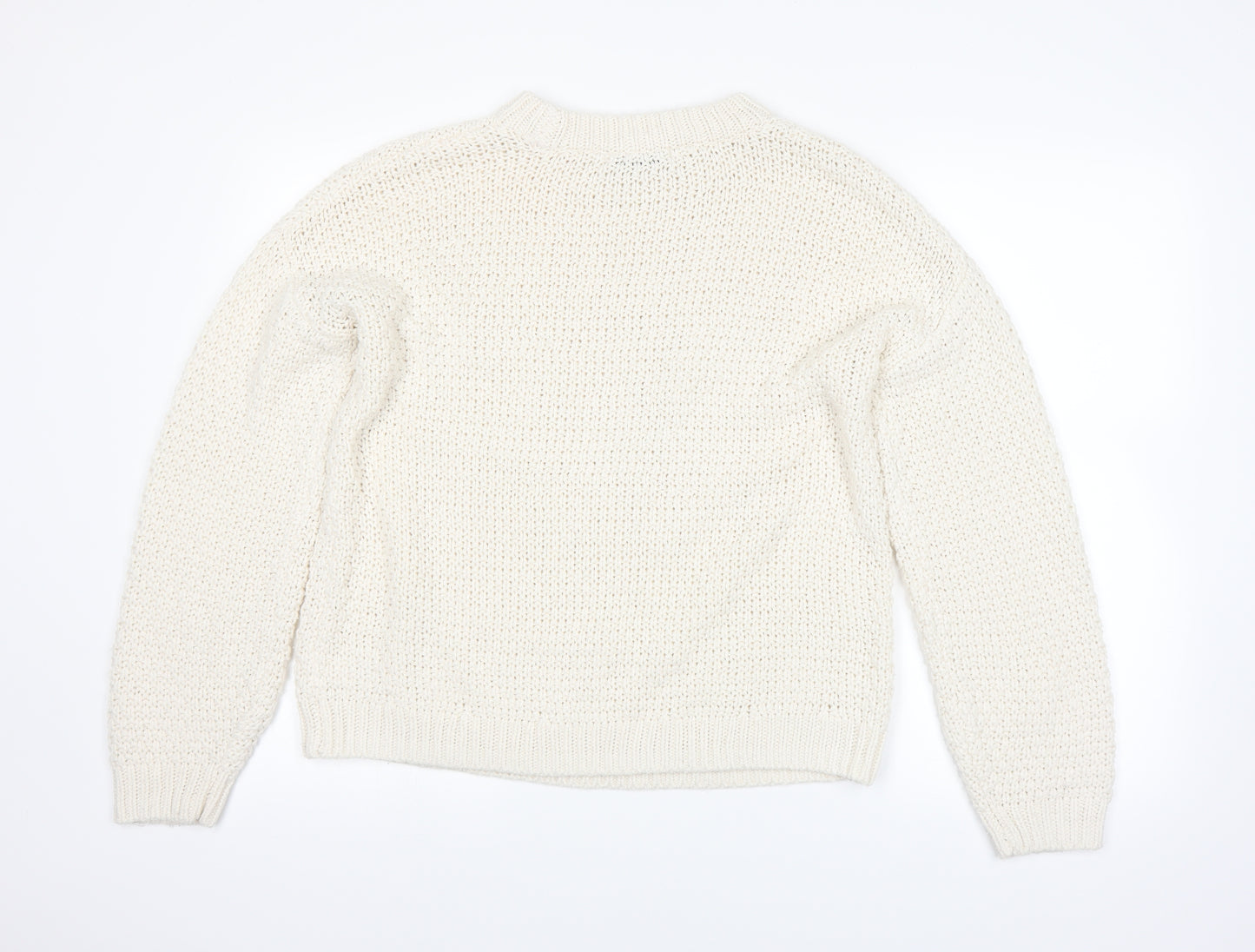 George Womens White   Pullover Jumper Size M