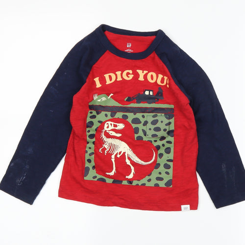 Gap Boys Red   Basic T-Shirt Size 4 Years