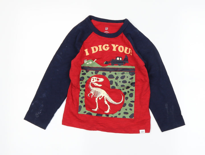 Gap Boys Red Basic T-Shirt Size 4 Years