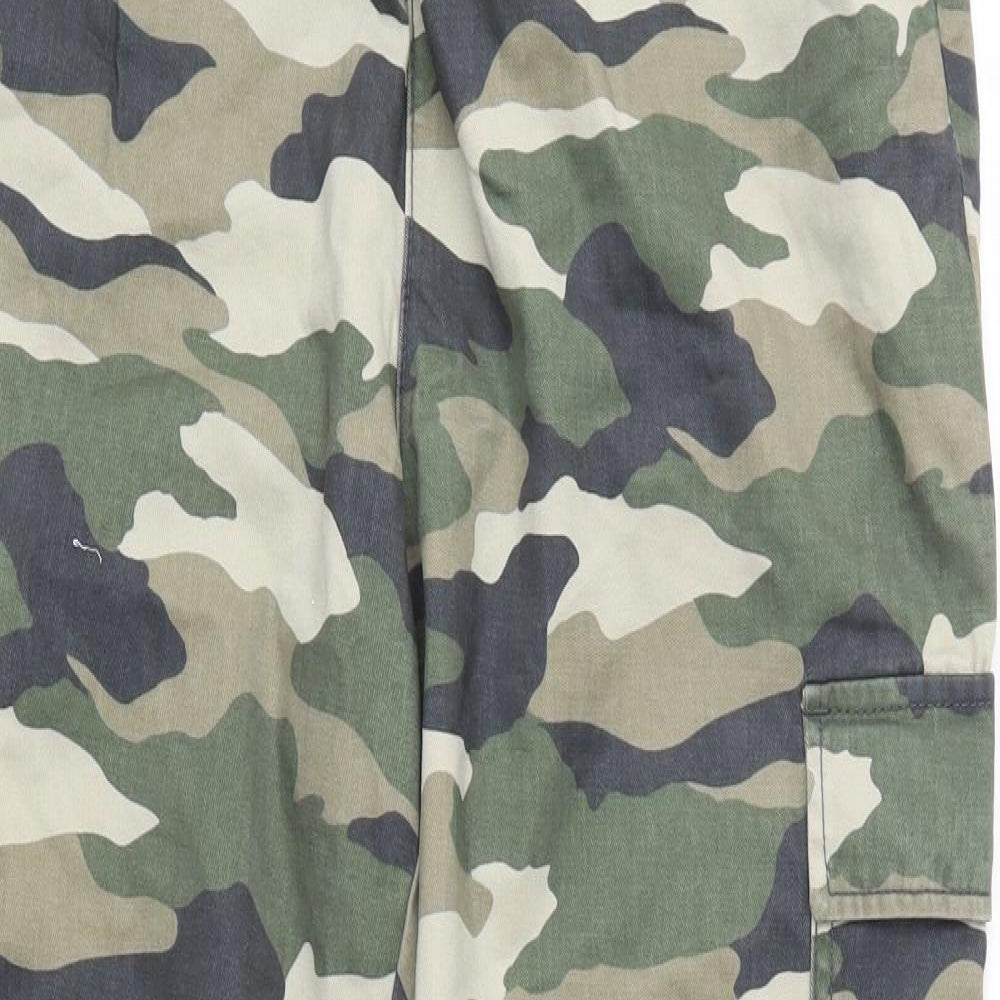 H&M Womens Green Camouflage  Jogger Trousers Size 12 L27 in