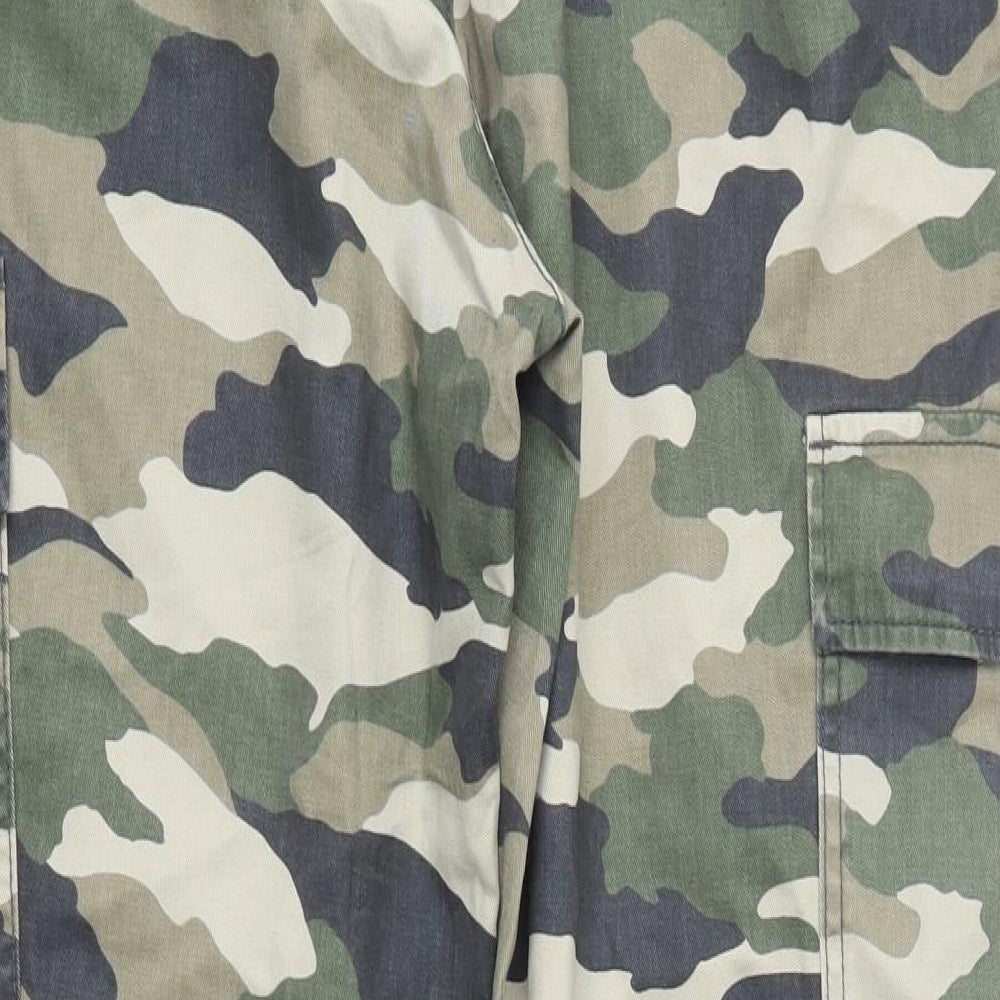 H&M Womens Green Camouflage  Jogger Trousers Size 12 L27 in
