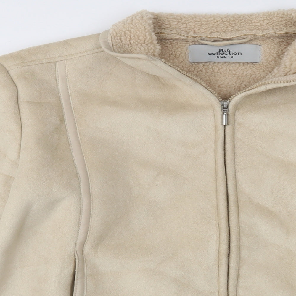 Style Collection Womens Beige   Jacket Coat Size 18