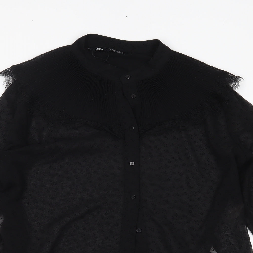 Zara Womens Black   Basic Button-Up Size M
