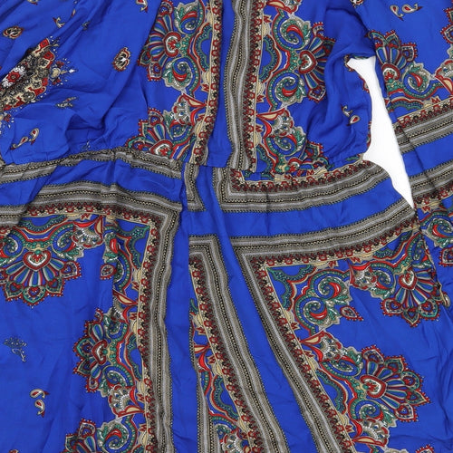 Preworn Womens Black Batik  Playsuit One-Piece Size 16