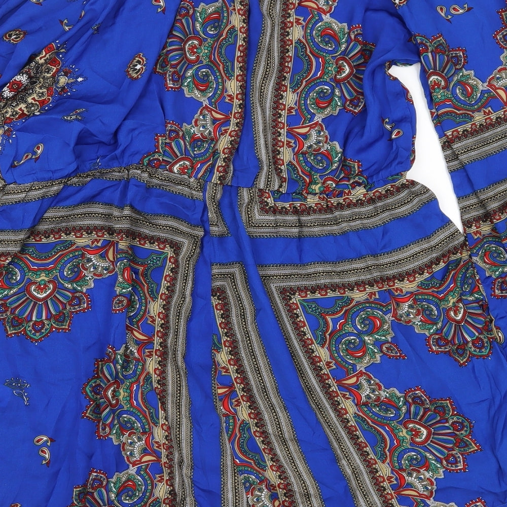 Preworn Womens Black Batik  Playsuit One-Piece Size 16