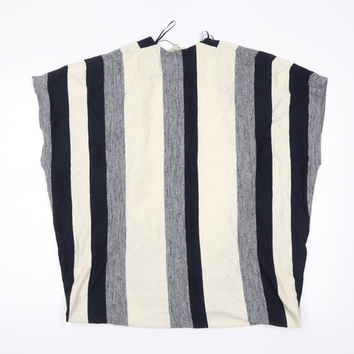 Papaya Womens Grey Striped  Cardigan Jumper Size M