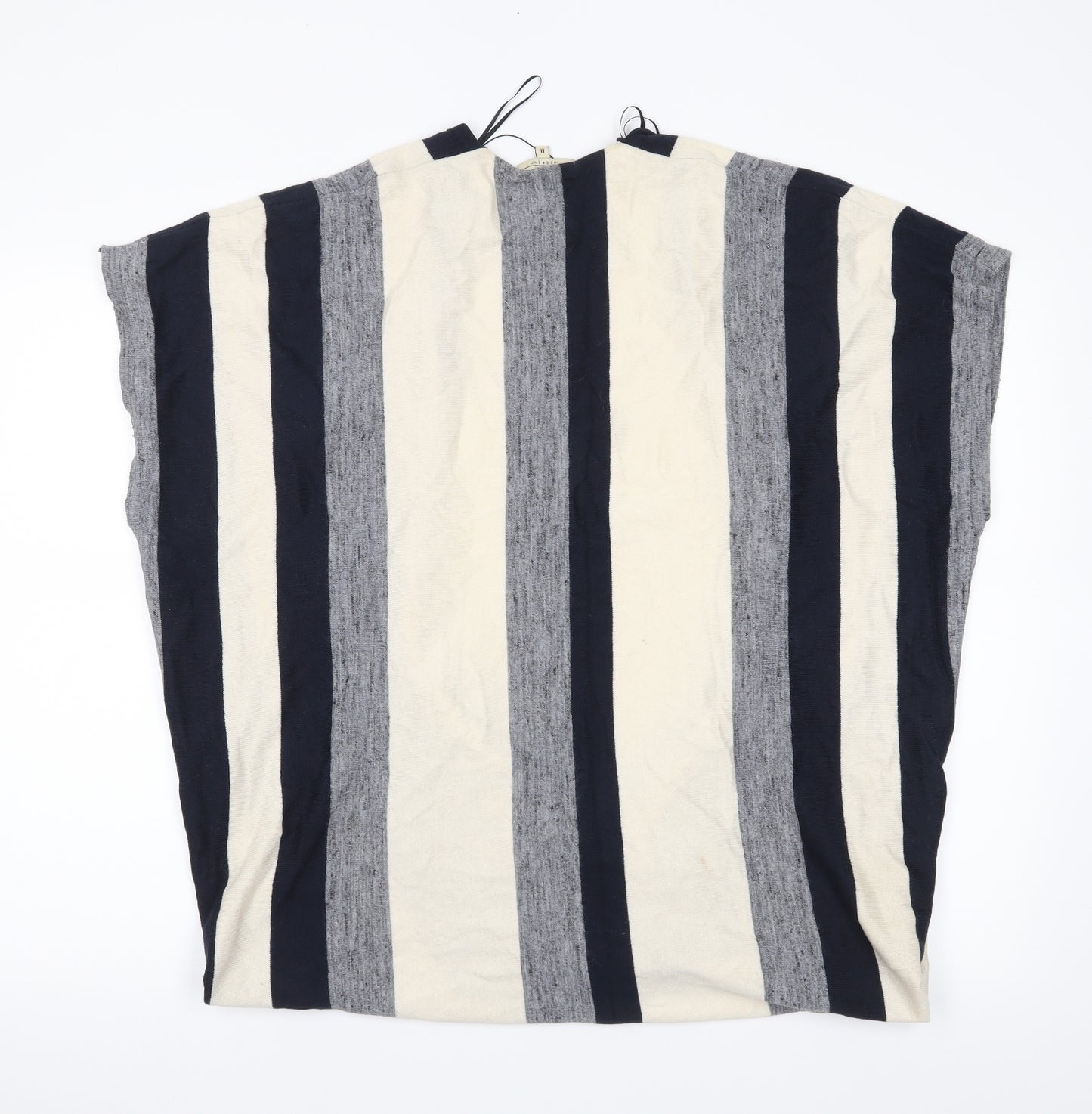 Papaya Womens Grey Striped  Cardigan Jumper Size M