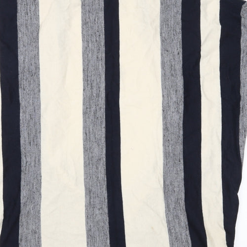 Papaya Womens Grey Striped  Cardigan Jumper Size M