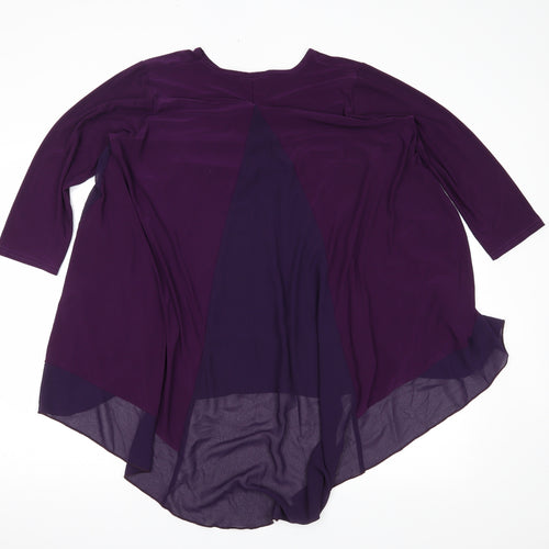 Nicole Collection Womens Purple   Basic Blouse Size L