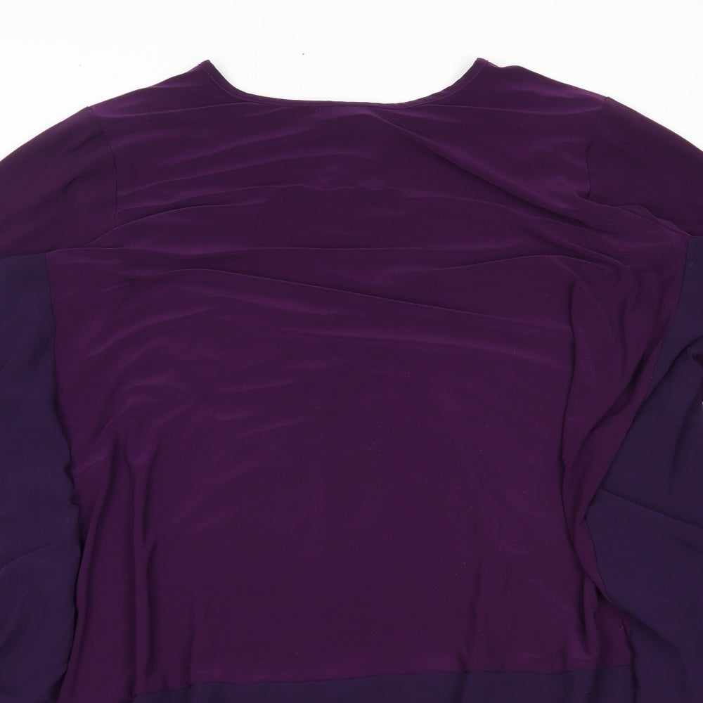 Nicole Collection Womens Purple   Basic Blouse Size L