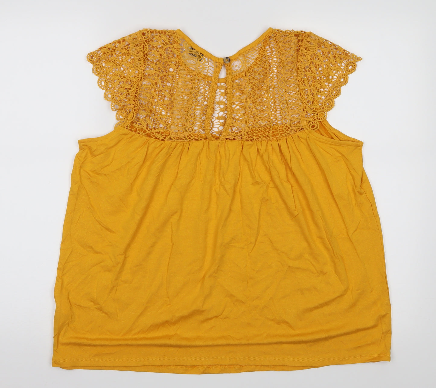 Papaya Womens Yellow   Basic Blouse Size 14