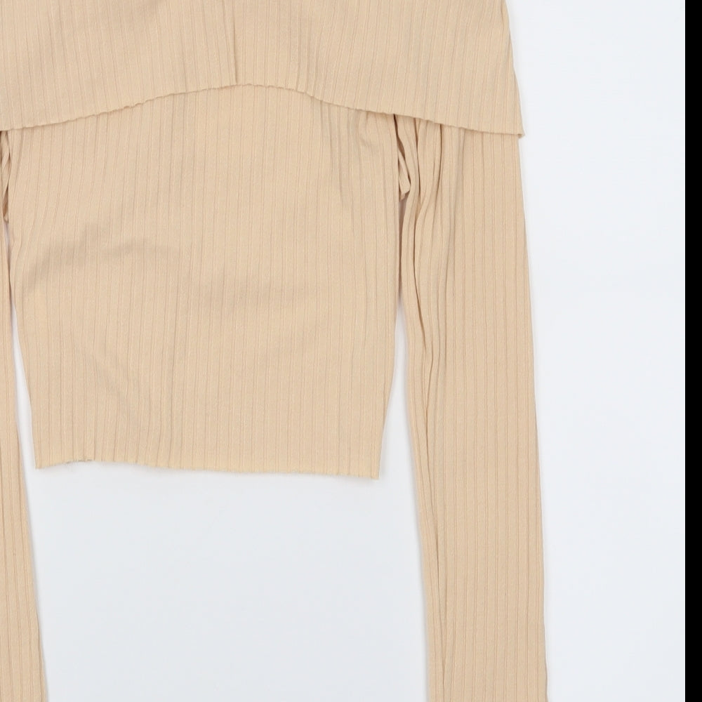 Preworn Womens Pink   Cropped Blouse Size L