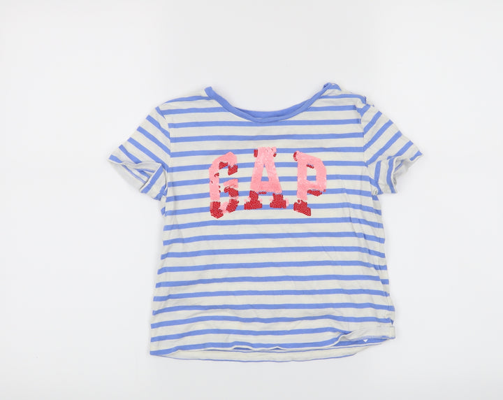 Gap Girls Blue Striped  Basic Casual Size S