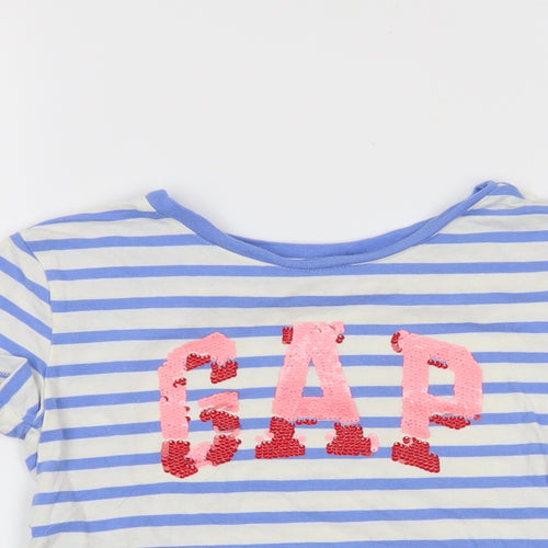 Gap Girls Blue Striped  Basic Casual Size S