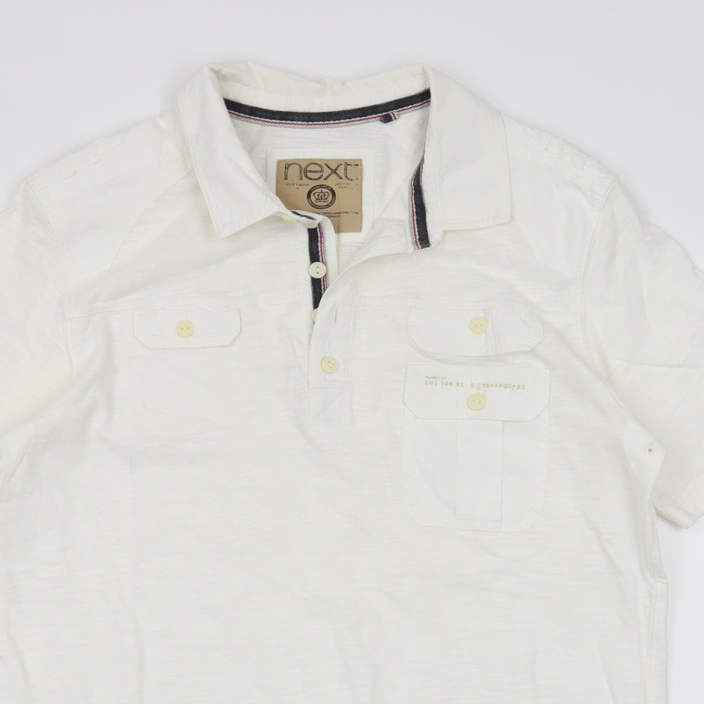 NEXT Mens White    Polo Size M
