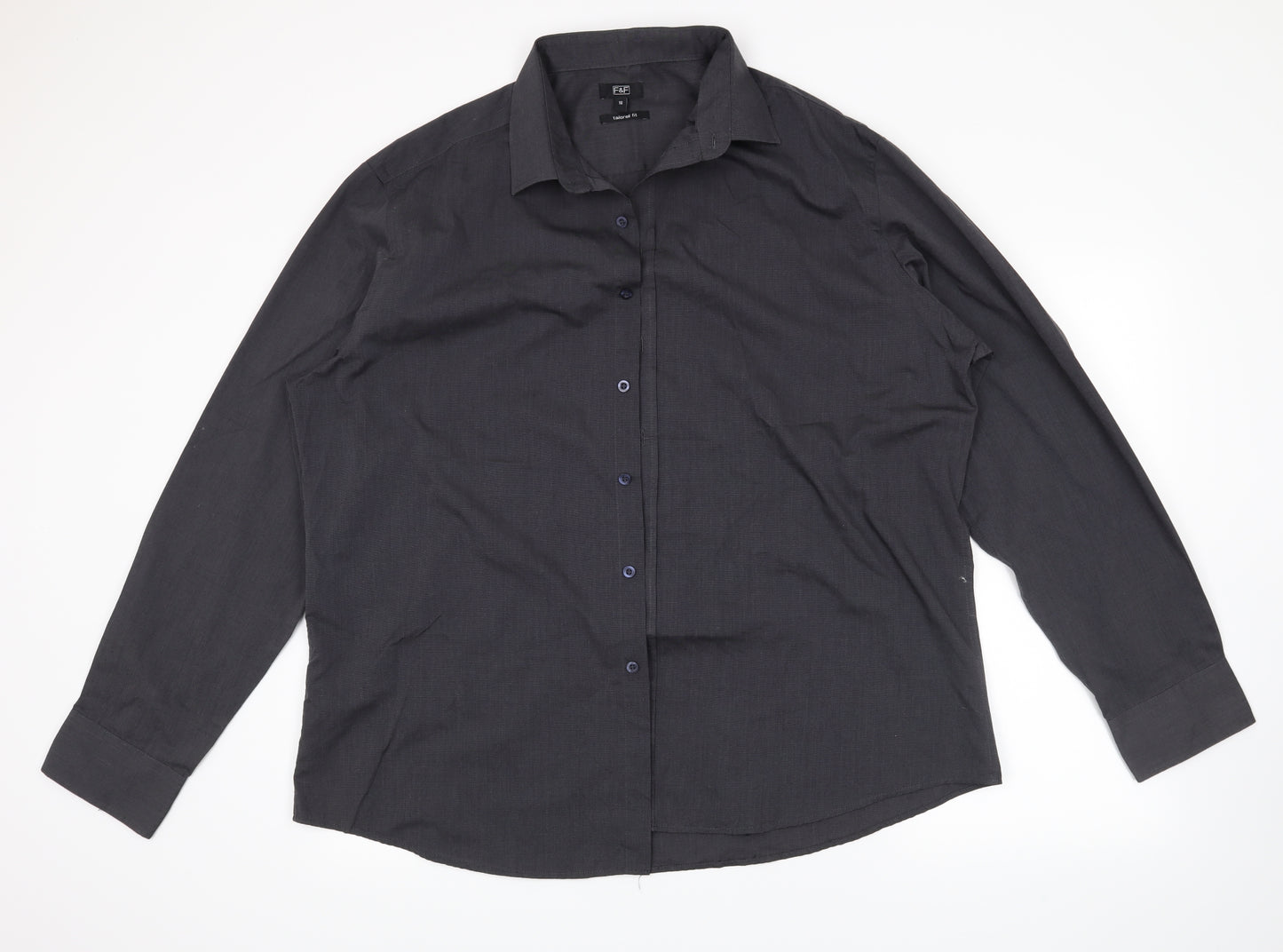 F&F Mens Grey    Dress Shirt Size 18