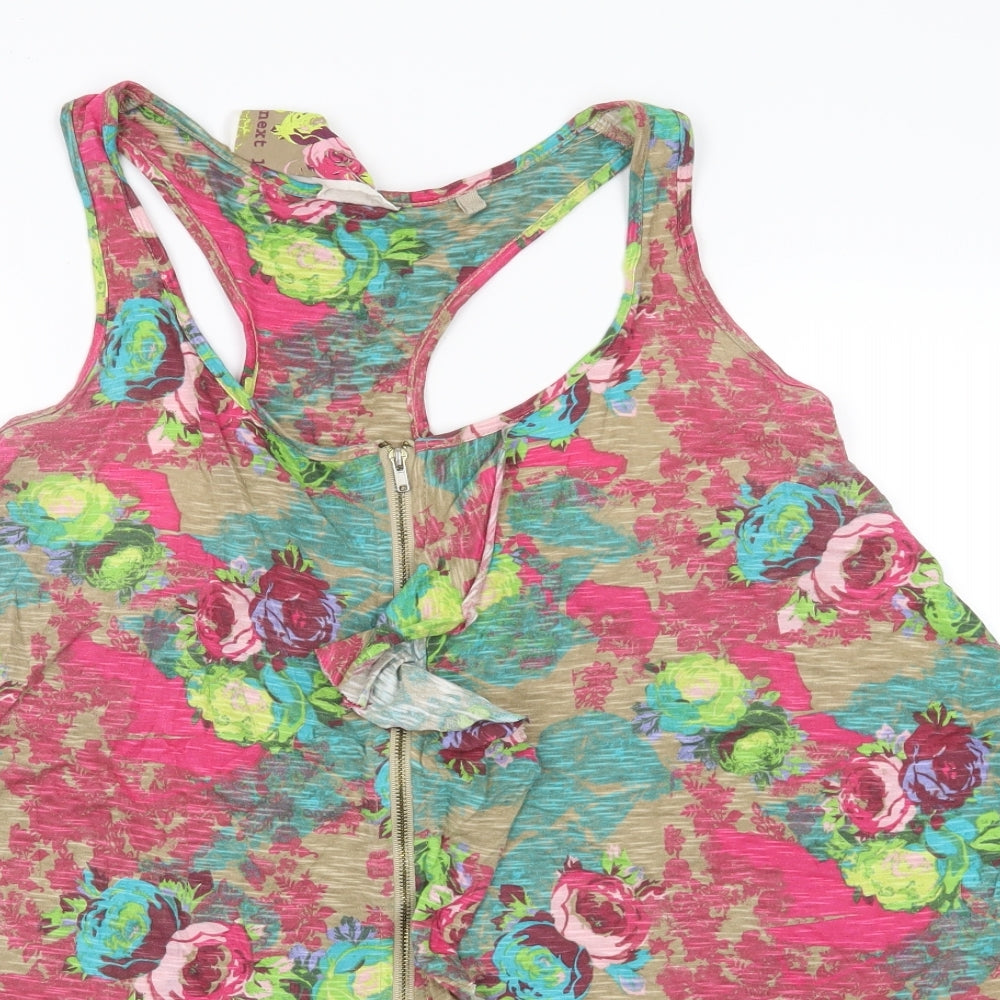 NEXT Womens Green Floral  Basic Tank Size 14