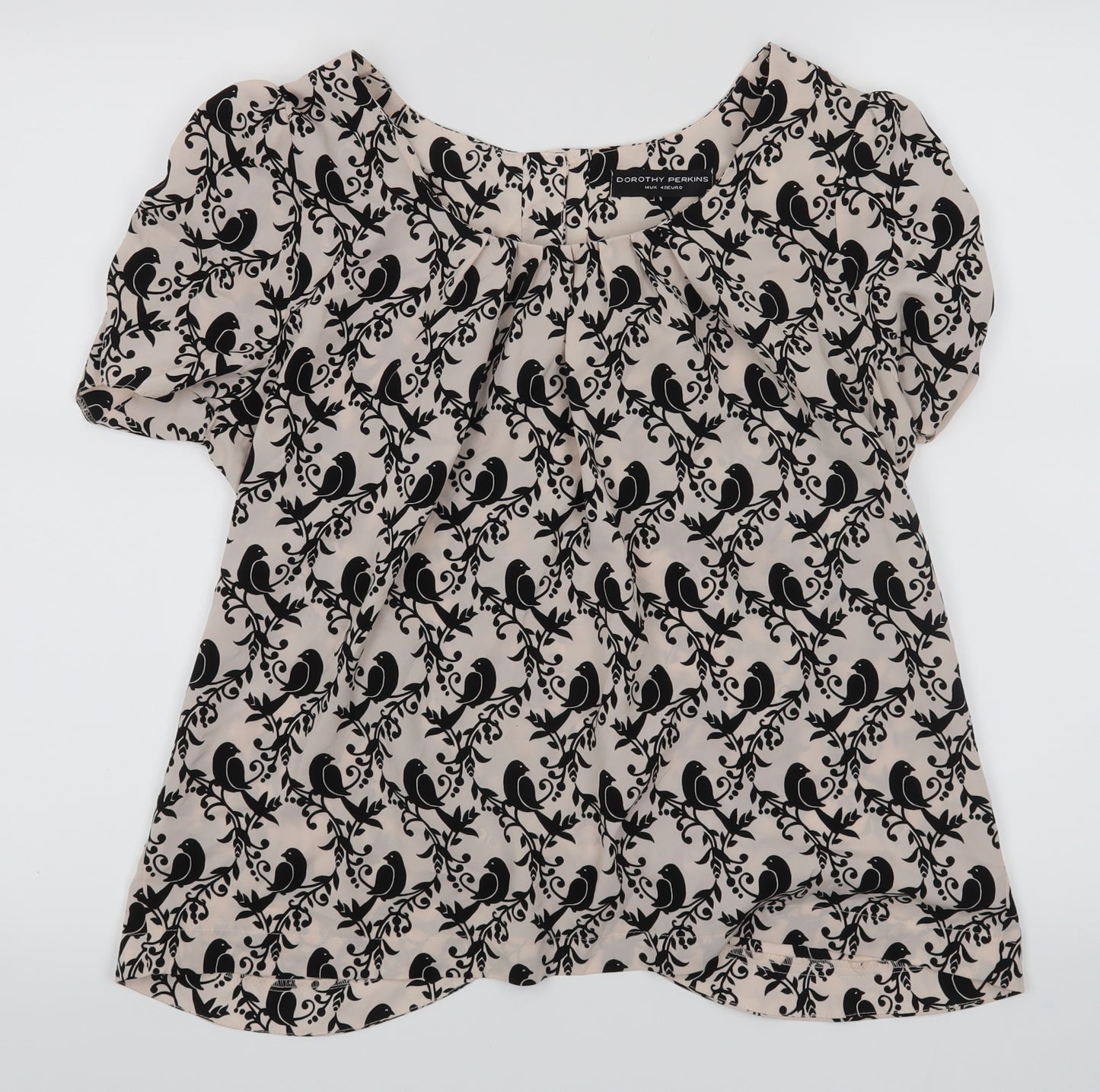 dorophy perkins Womens Ivory Floral  Basic Blouse Size 14