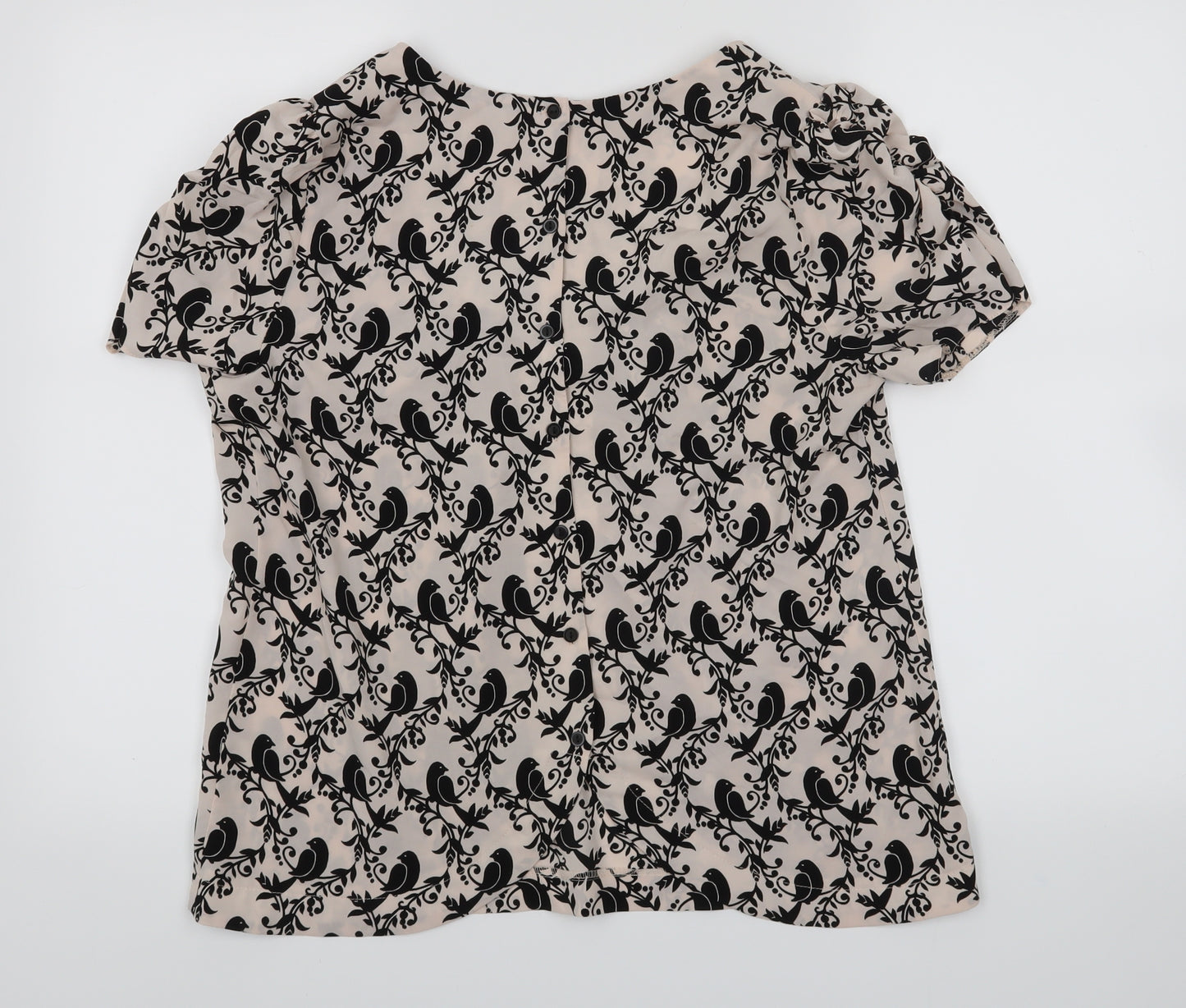 dorophy perkins Womens Ivory Floral  Basic Blouse Size 14