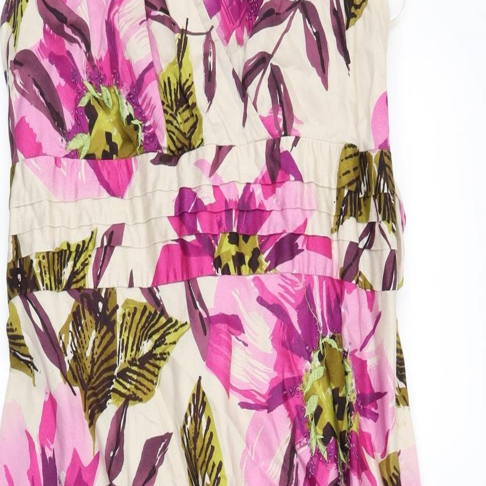 J.Taylor Womens Ivory Floral  A-Line  Size 16