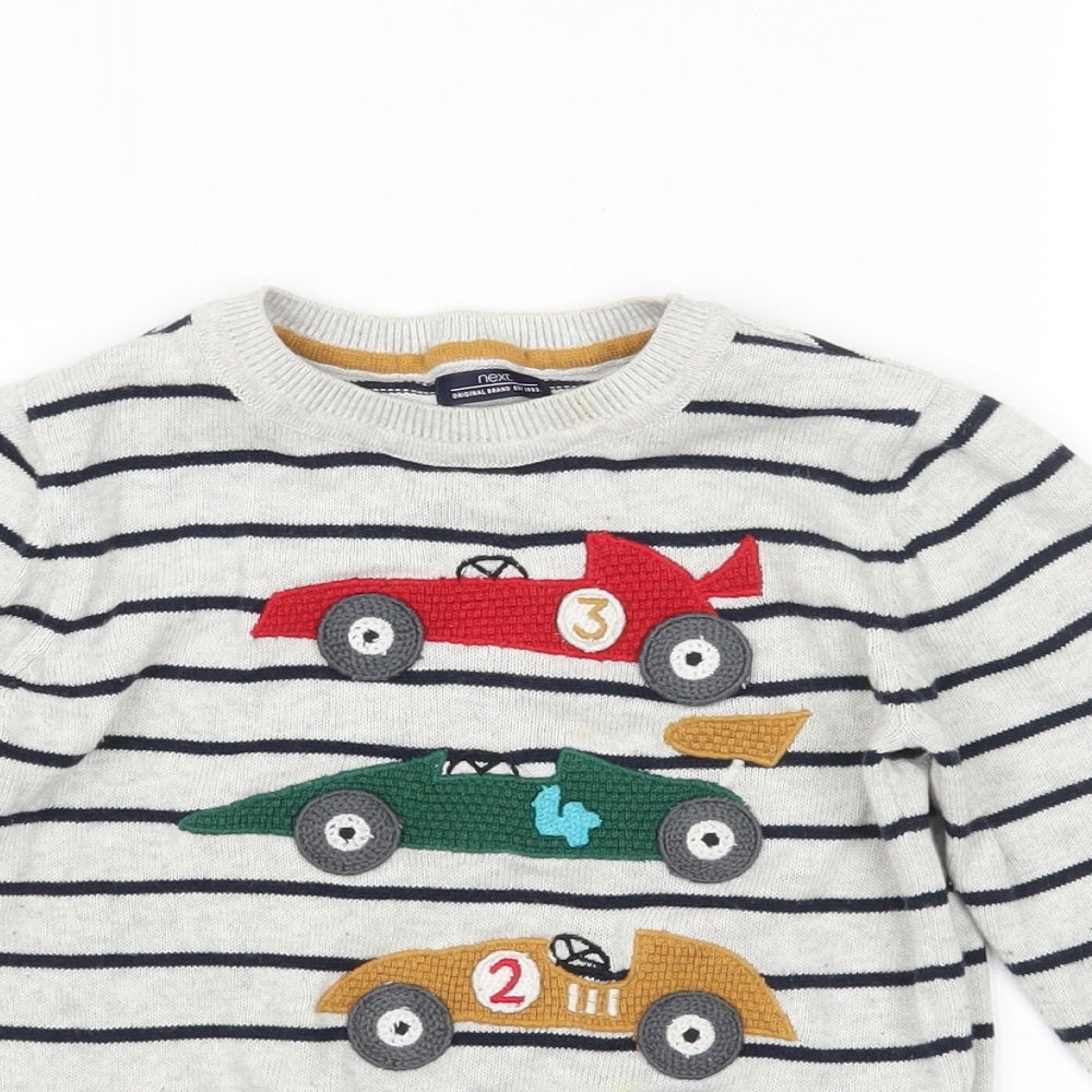 NEXT Boys Grey Striped  Pullover Jumper Size 18-24 Months