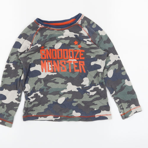 Mini Club Boys Green Camouflage   Pyjama Top Size 2-3 Years