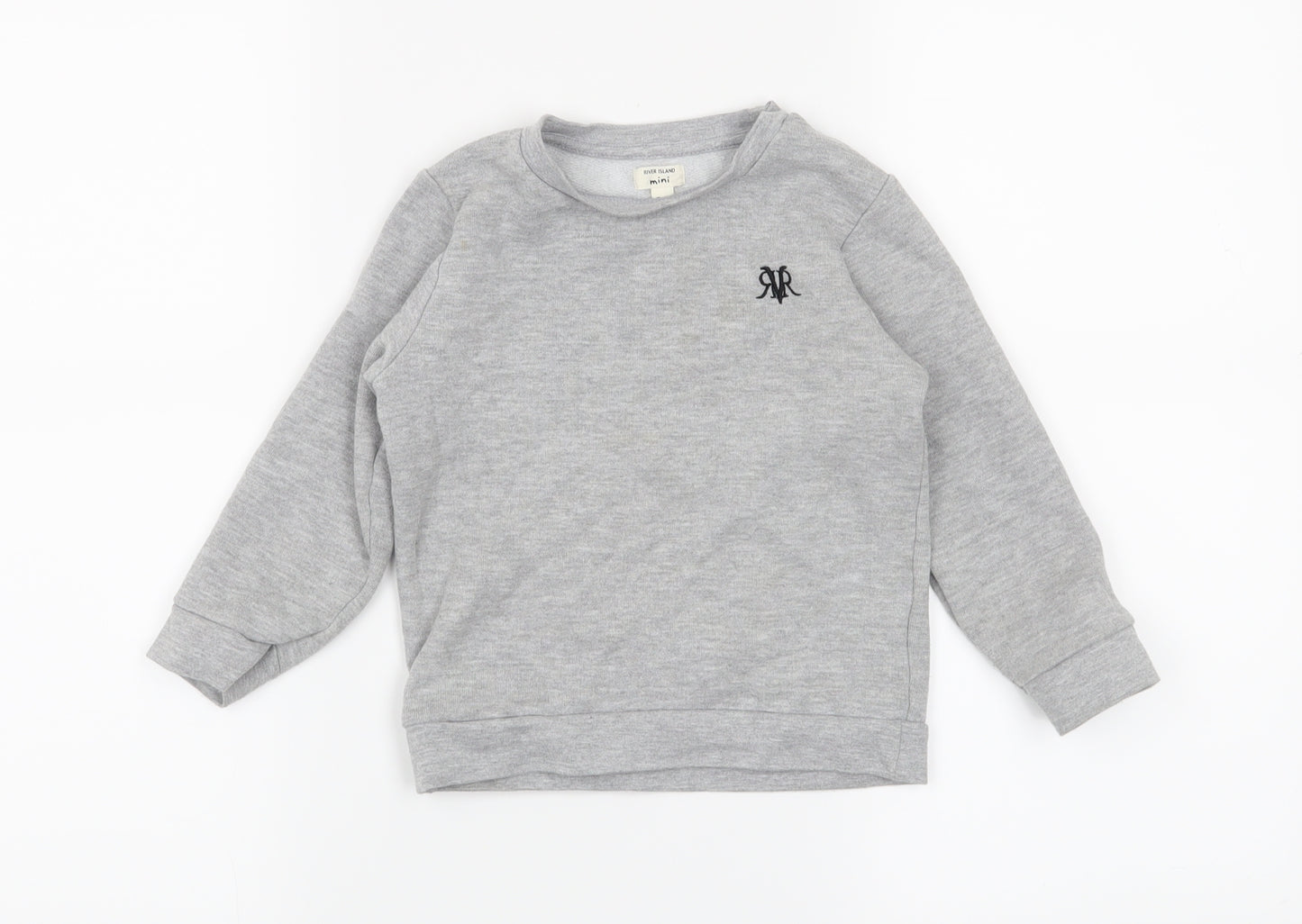 River Island mini Boys Grey   Pullover Jumper Size 2-3 Years