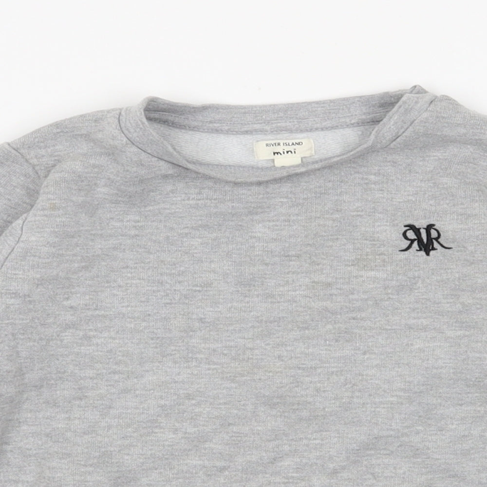 River Island mini Boys Grey   Pullover Jumper Size 2-3 Years