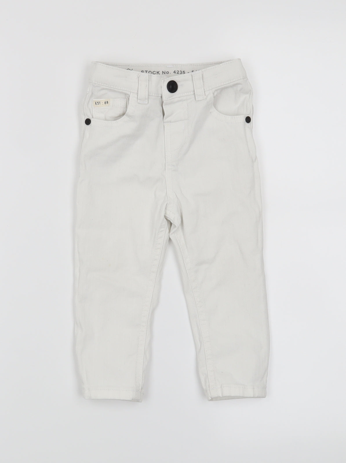 est:88 Girls White  Denim Pedal Pusher Jeans Size 12-18 Months