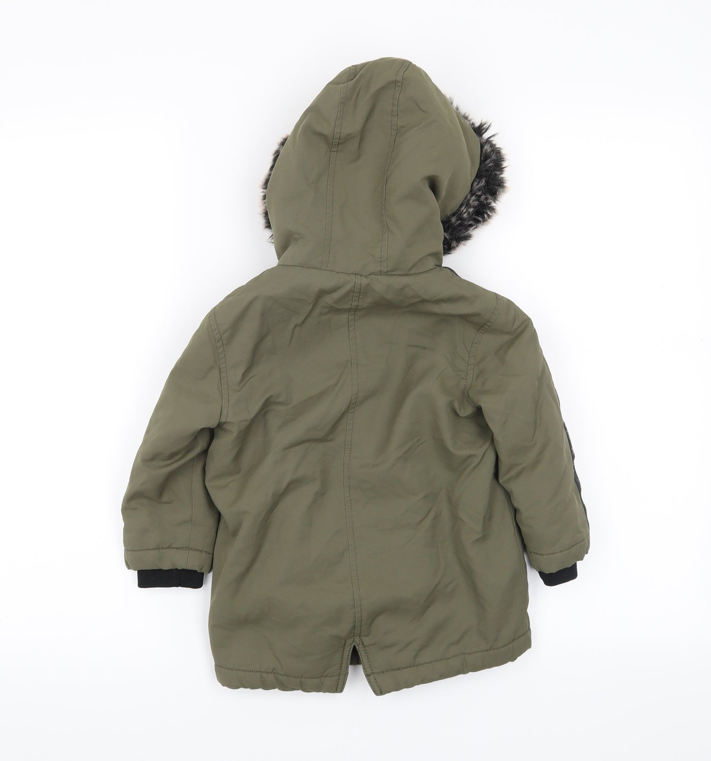 River Island mini Boys Green   Parka Coat Size 12-18 Months