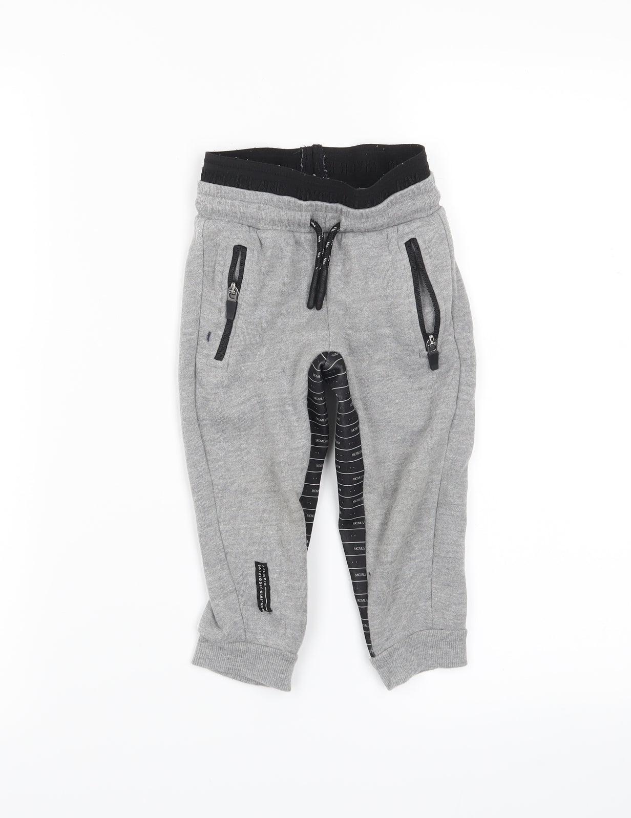 River Island Boys Grey   Jogger Trousers Size 12-18 Months