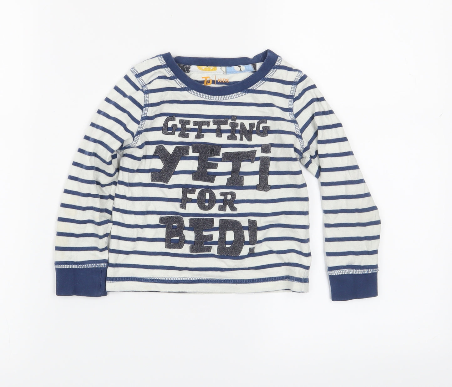 TU Boys White Striped   Pyjama Set Size 2-3 Years