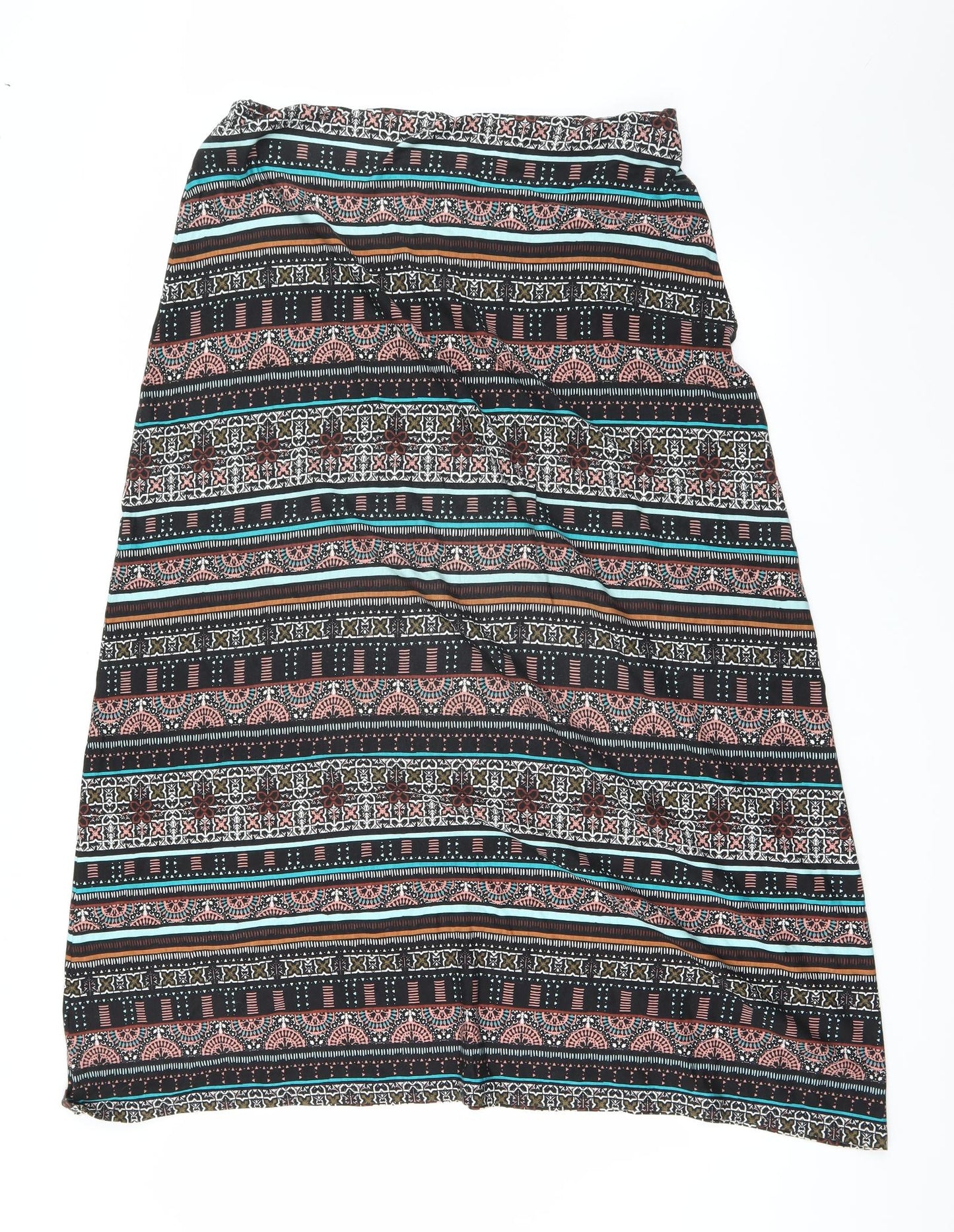Monsoon Womens Multicoloured Geometric  Maxi Skirt Size 34 in