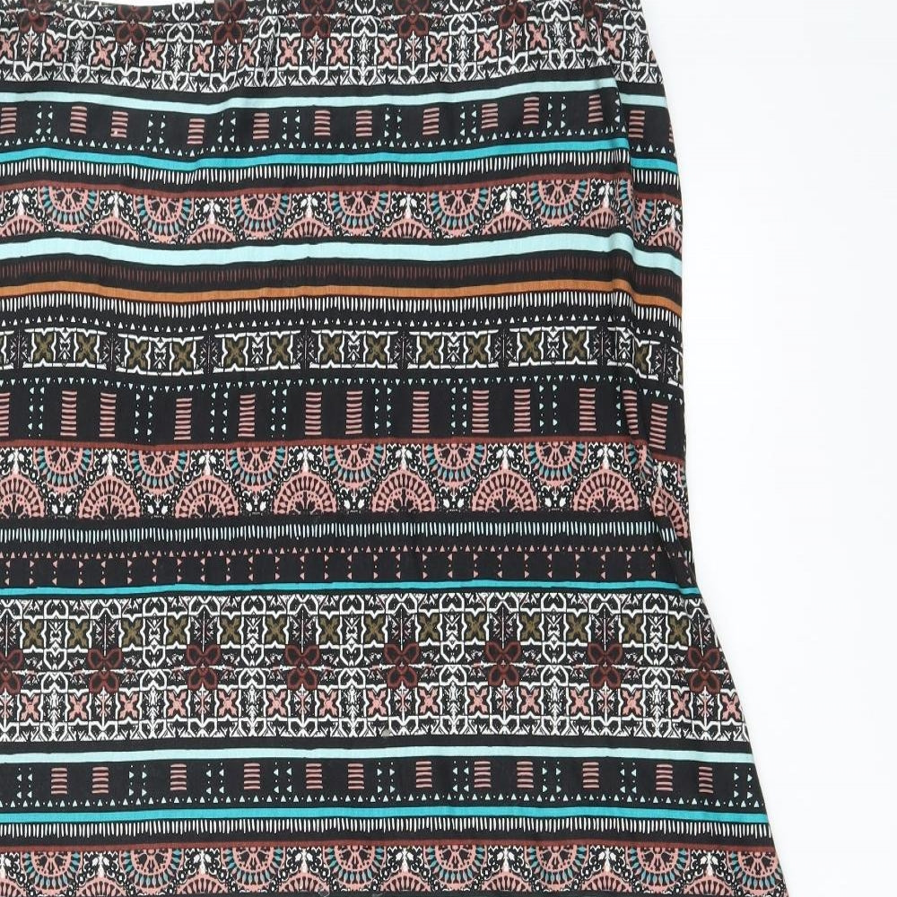 Monsoon Womens Multicoloured Geometric  Maxi Skirt Size 34 in