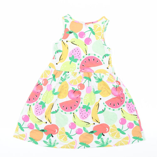 H&M Girls Multicoloured   Skater Dress  Size 4-5 Years  - Fruit Print