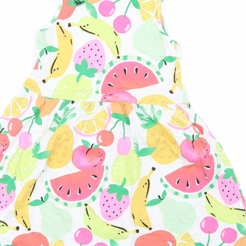 H&M Girls Multicoloured   Skater Dress  Size 4-5 Years  - Fruit Print