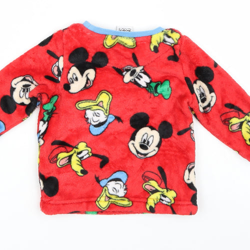 Matalan Baby Red    Pyjama Top Size 9-12 Months  - Mickey Mouse Fleece
