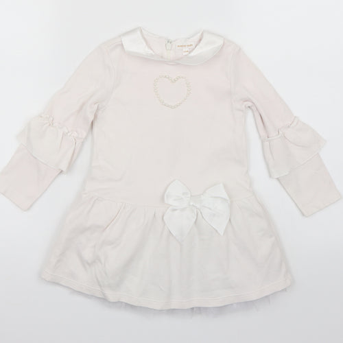 Mintini Baby Girls White   Skater Dress  Size 2 Years