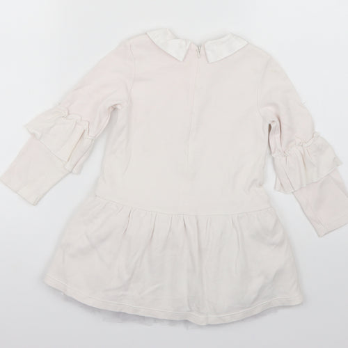 Mintini Baby Girls White   Skater Dress  Size 2 Years