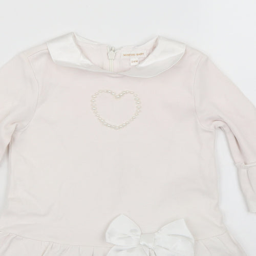 Mintini Baby Girls White   Skater Dress  Size 2 Years