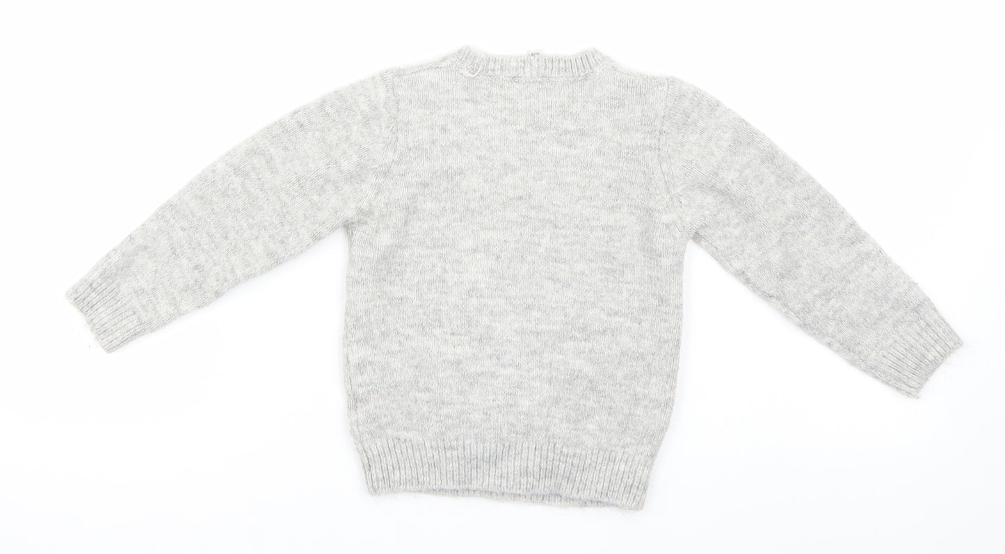 E-vie Angel Girls Grey   Pullover Jumper Size 18-24 Months  - Bunny