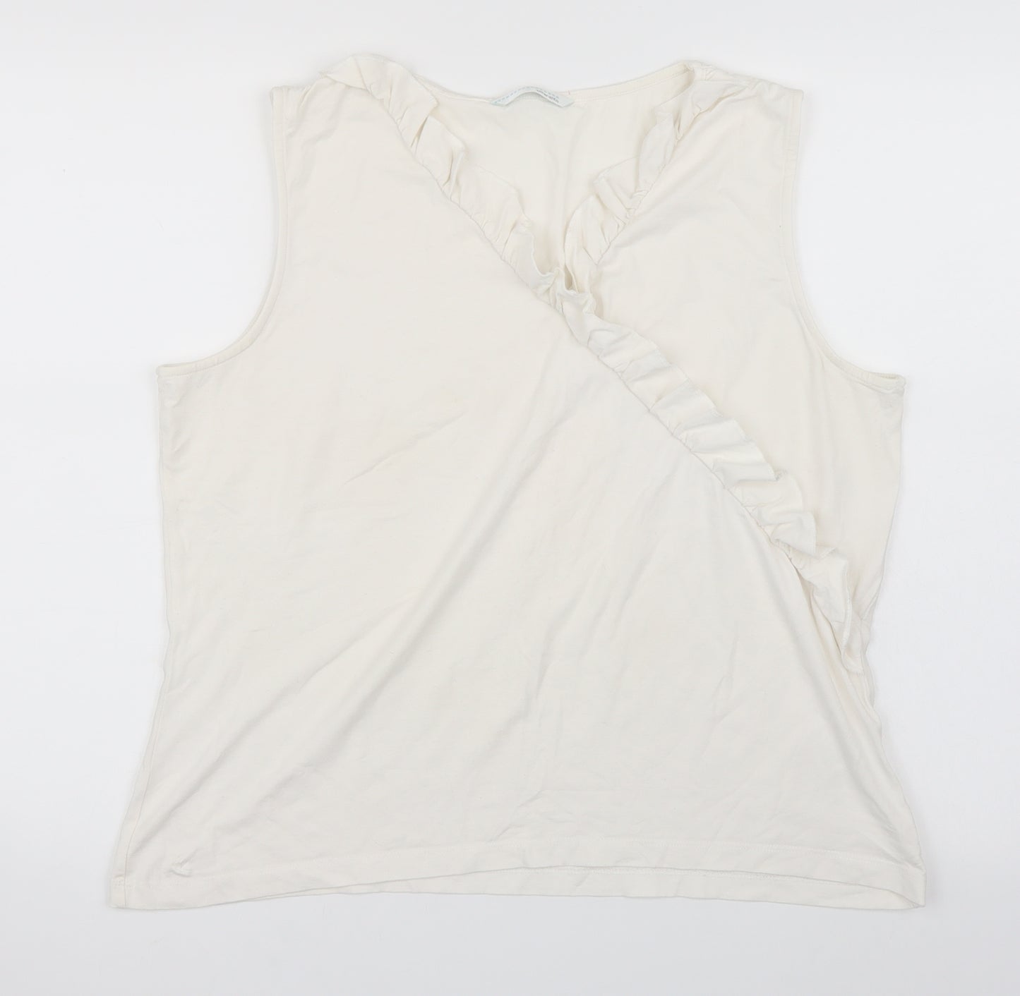 AMARANTO Womens White   Basic T-Shirt Size 22