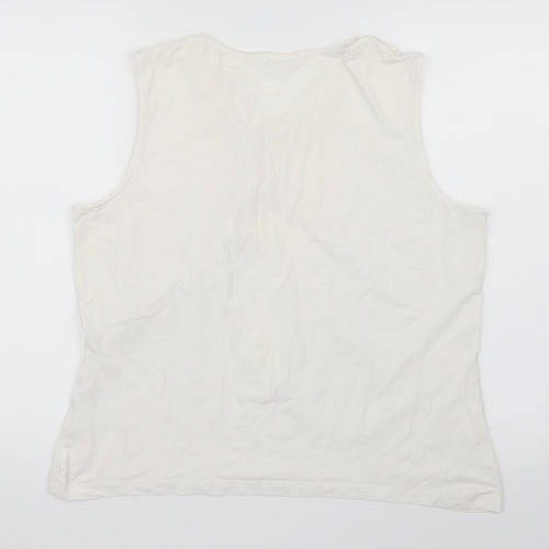 AMARANTO Womens White   Basic T-Shirt Size 22